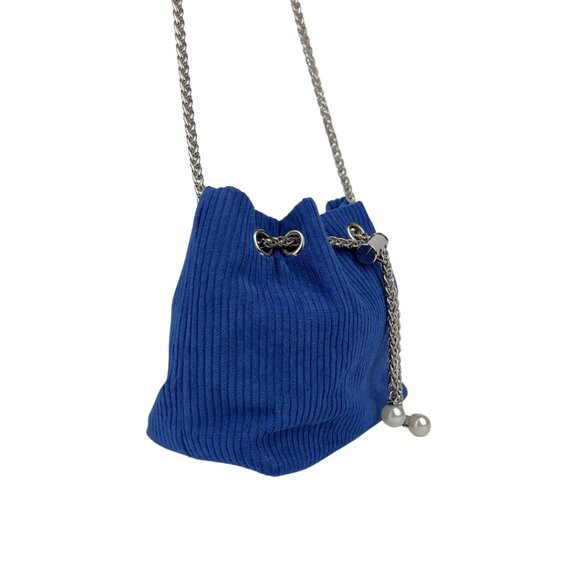 Blue Corduroy Bucket Bag - Picture 2 of 3